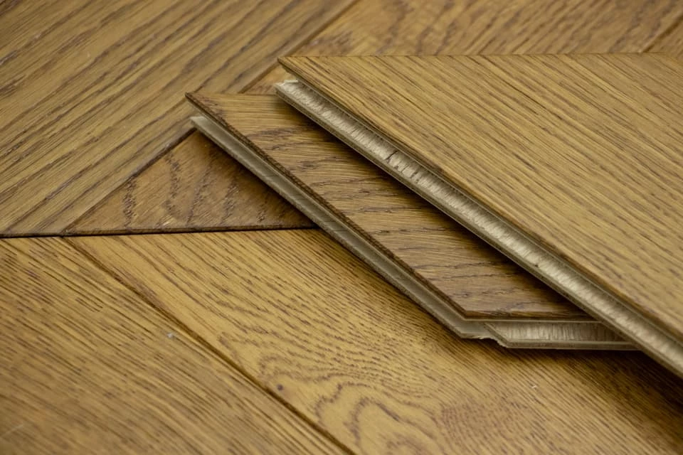 Prime Engineered Flooring Oak Chevron Light Smoked Brushed UV Oiled 14/3mm By 90mm By 510mm 6 Prime Engineered Flooring Oak Chevron Light Smoked Brushed UV Oiled 14/3mm By 90mm By 510mm - Image 4