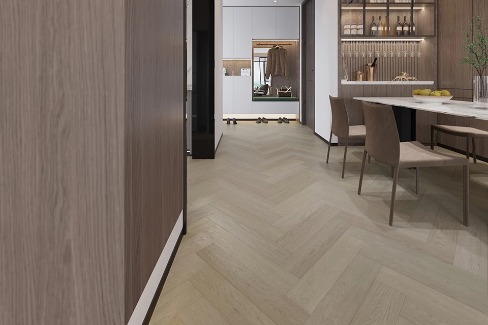 Prime Engineered Flooring Oak Herringbone Ribolla Brushed Uv Matt Lacquered 14/3mm By 90mm By 450mm 5 Prime Engineered Flooring Oak Herringbone Ribolla Brushed Uv Matt Lacquered 14/3mm By 90mm By 450mm - Image 3