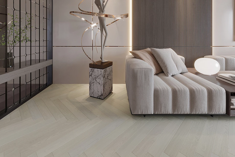 Natural Engineered Flooring Oak Herringbone Vienna Brushed Uv Lacquered 14/4mm By 125mm By 450mm 5 Natural Engineered Flooring Oak Herringbone Vienna Brushed Uv Lacquered 14/4mm By 125mm By 450mm - Image 3