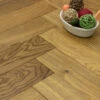 Natural Engineered Flooring Oak Herringbone Light Smoked Brushed UV Oiled 15/4mm By 125mm By 600mm