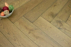 Natural Engineered Flooring Oak Herringbone Cognac Brushed UV Oiled 15/4mm By 125mm By 600mm