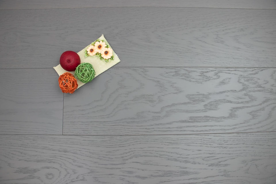 Natural Engineered Flooring Oak Click Slate Grey Brushed UV Lacquered 14/3mm By 190mm By 1900mm