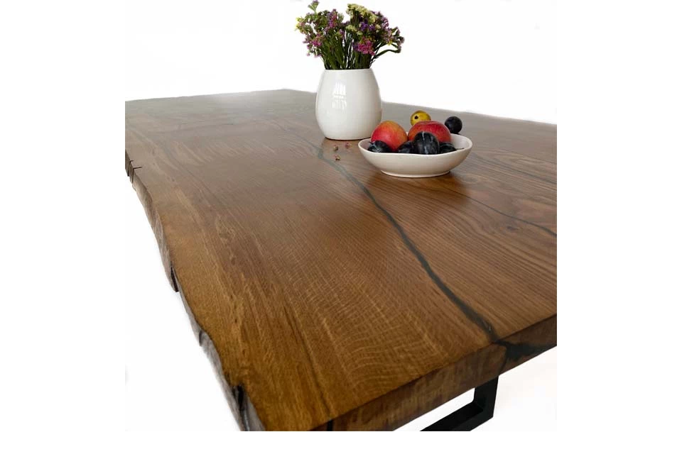 European Oak Dining Room Table Top LiVe Edge UV Lacquered (with Resin) 35mm By 1020mm By 1520mm 3 European Oak Dining Room Table Top LiVe Edge UV Lacquered (with Resin) 35mm By 1020mm By 1520mm