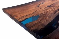 Bog Oak Dining Room Table Top Live Edge Hardwax Oiled (with Resin) 35mm By 890mm By 2530mm -Wood Sales Store sig 4981 283