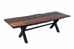 Bog Oak Dining Room Table Top Live Edge Hardwax Oiled (with Resin) 35mm By 890mm By 2530mm