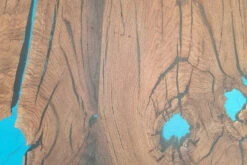 Bog Oak Dining Room Table Top Live Edge Hardwax Oiled (with Resin) 35mm By 980mm By 2560mm -Wood Sales Store tb007 2