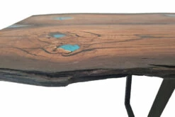 Bog Oak Dining Room Table Top Live Edge Hardwax Oiled (with Resin) 35mm By 980mm By 2560mm -Wood Sales Store tb007 4