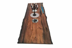 Bog Oak Dining Room Table Top Live Edge Hardwax Oiled (with Resin) 35mm By 930mm By 2600mm -Wood Sales Store tb008 4