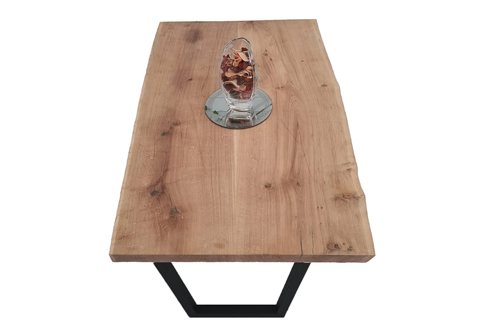 European Oak Dining Room Table Top LiVe Edge UV Lacquered Brushed 40mm By 740mm By 1250mm 5 European Oak Dining Room Table Top LiVe Edge UV Lacquered Brushed 40mm By 740mm By 1250mm - Image 3