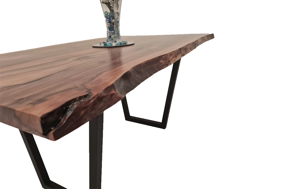 European Walnut Dining Room Table Top LiVe Edge UV Lacquered (with Resin) 35mm By 940mm By 1600mm 4 European Walnut Dining Room Table Top LiVe Edge UV Lacquered (with Resin) 35mm By 940mm By 1600mm - Image 2