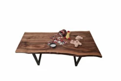 European Walnut Dining Room Table Top LiVe Edge UV Lacquered (with Resin) 35mm By 820mm By 1540mm