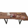 European Walnut Dining Room Table Top LiVe Edge UV Lacquered (with Resin) 35mm By 810mm By 1710mm -Wood Sales Store tb032