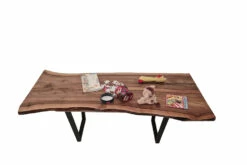 European Walnut Dining Room Table Top LiVe Edge UV Lacquered (with Resin) 35mm By 810mm By 1710mm