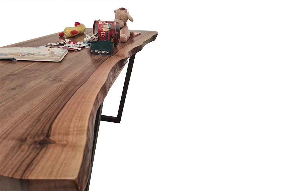 European Walnut Dining Room Table Top LiVe Edge UV Lacquered (with Resin) 35mm By 810mm By 1710mm 4 European Walnut Dining Room Table Top LiVe Edge UV Lacquered (with Resin) 35mm By 810mm By 1710mm - Image 2