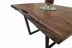 European Walnut Dining Room Table Top LiVe Edge UV Lacquered (with Resin) 40mm By 820mm By 1090mm