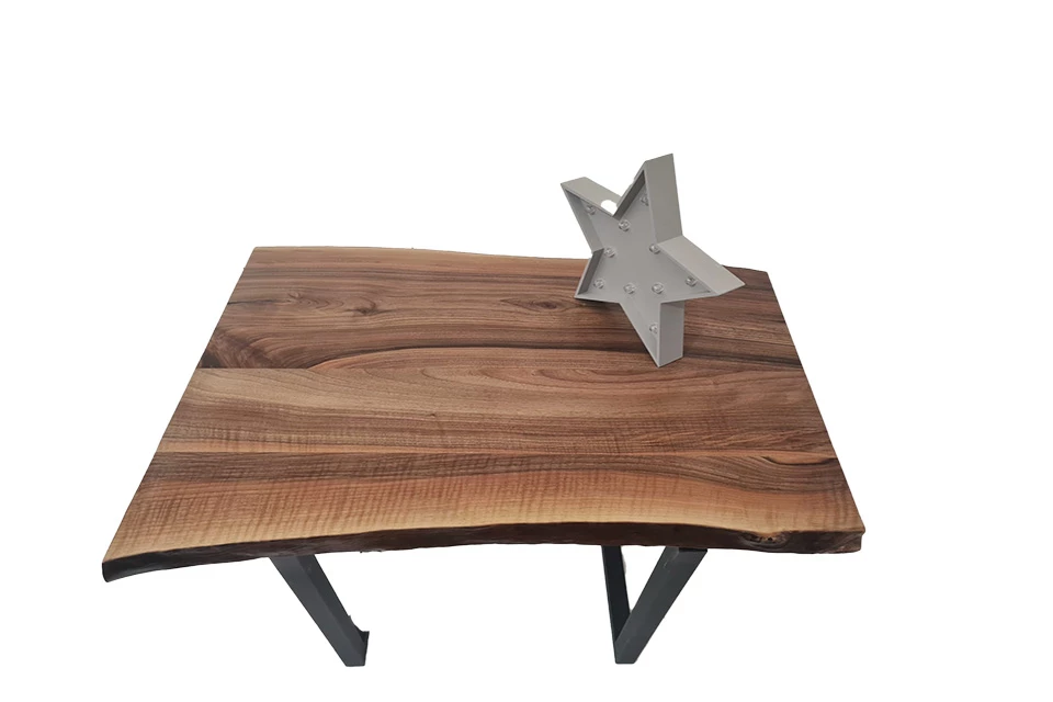 European Walnut Dining Room Table Top LiVe Edge UV Lacquered (with Resin) 38mm By 660mm By 950mm 4 European Walnut Dining Room Table Top LiVe Edge UV Lacquered (with Resin) 38mm By 660mm By 950mm - Image 2