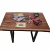 European Walnut Dining Room Table Top LiVe Edge UV Lacquered (with Resin) 37mm By 770mm By 980mm -Wood Sales Store tb047 2