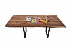 European Walnut Dining Room Table Top LiVe Edge UV Lacquered (with Resin) 37mm By 870mm By 1940mm