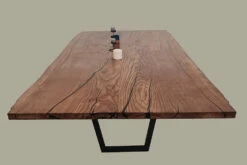 European Oak Dining Room Table Top LiVe Edge UV Lacquered (with Resin) 35mm By 1060mm By 2470mm
