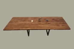 European Oak Dining Room Table Top LiVe Edge UV Lacquered (with Resin) 35mm By 1060mm By 2470mm -Wood Sales Store tb072