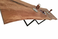 European Oak Dining Room Table Top LiVe Edge UV Lacquered (with Resin) 40mm By 1040mm By 3130mm -Wood Sales Store tb076 5