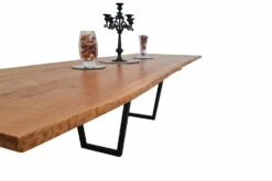 European Oak Dining Room Table Top LiVe Edge UV Lacquered (with Resin) 35mm By 1090mm By 3120mm