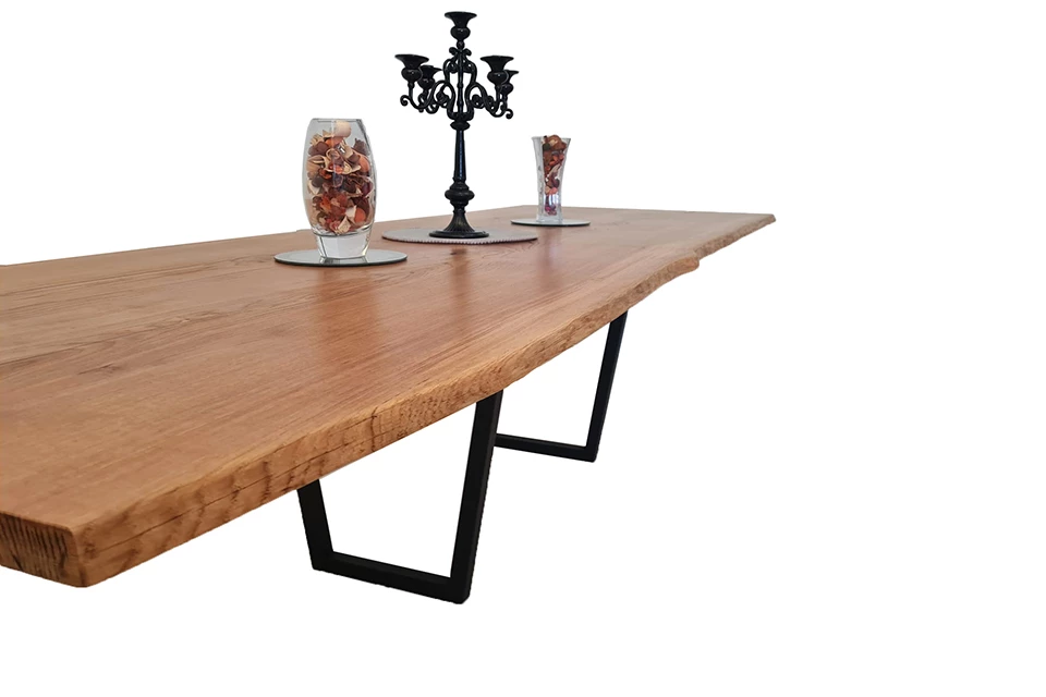 European Oak Dining Room Table Top LiVe Edge UV Lacquered (with Resin) 35mm By 1090mm By 3120mm 3 European Oak Dining Room Table Top LiVe Edge UV Lacquered (with Resin) 35mm By 1090mm By 3120mm