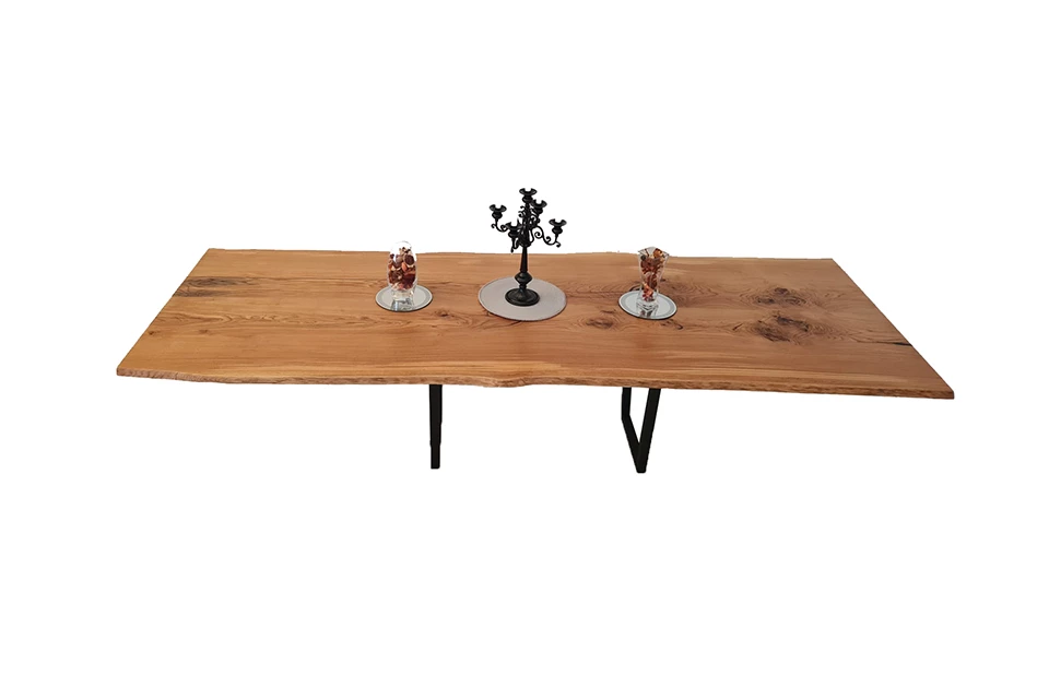 European Oak Dining Room Table Top LiVe Edge UV Lacquered (with Resin) 35mm By 1090mm By 3120mm 4 European Oak Dining Room Table Top LiVe Edge UV Lacquered (with Resin) 35mm By 1090mm By 3120mm - Image 2