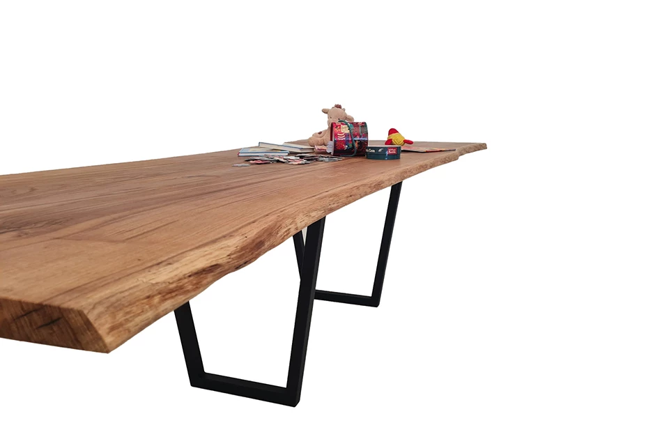 European Oak Dining Room Table Top LiVe Edge UV Lacquered (with Resin) 35mm By 1090mm By 2960mm 4 European Oak Dining Room Table Top LiVe Edge UV Lacquered (with Resin) 35mm By 1090mm By 2960mm - Image 2