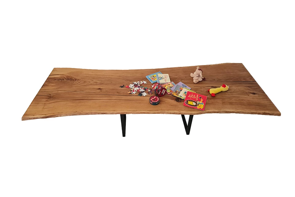 European Oak Dining Room Table Top LiVe Edge UV Lacquered (with Resin) 35mm By 1090mm By 2960mm 3 European Oak Dining Room Table Top LiVe Edge UV Lacquered (with Resin) 35mm By 1090mm By 2960mm