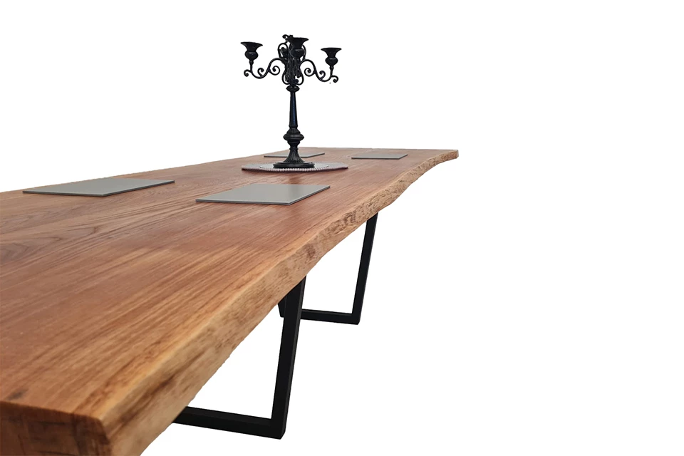 European Oak Dining Room Table Top LiVe Edge UV Lacquered (with Resin) 43mm By 1000mm By 2930mm 3 European Oak Dining Room Table Top LiVe Edge UV Lacquered (with Resin) 43mm By 1000mm By 2930mm