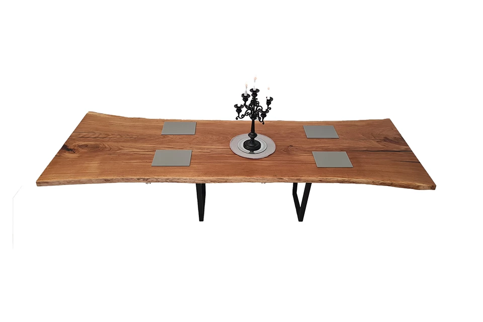 European Oak Dining Room Table Top LiVe Edge UV Lacquered (with Resin) 43mm By 1000mm By 2930mm 4 European Oak Dining Room Table Top LiVe Edge UV Lacquered (with Resin) 43mm By 1000mm By 2930mm - Image 2