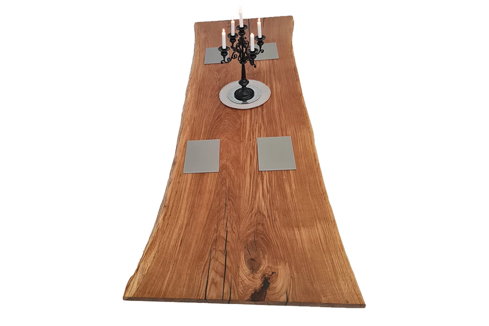 European Oak Dining Room Table Top LiVe Edge UV Lacquered (with Resin) 43mm By 1000mm By 2930mm 5 European Oak Dining Room Table Top LiVe Edge UV Lacquered (with Resin) 43mm By 1000mm By 2930mm - Image 3