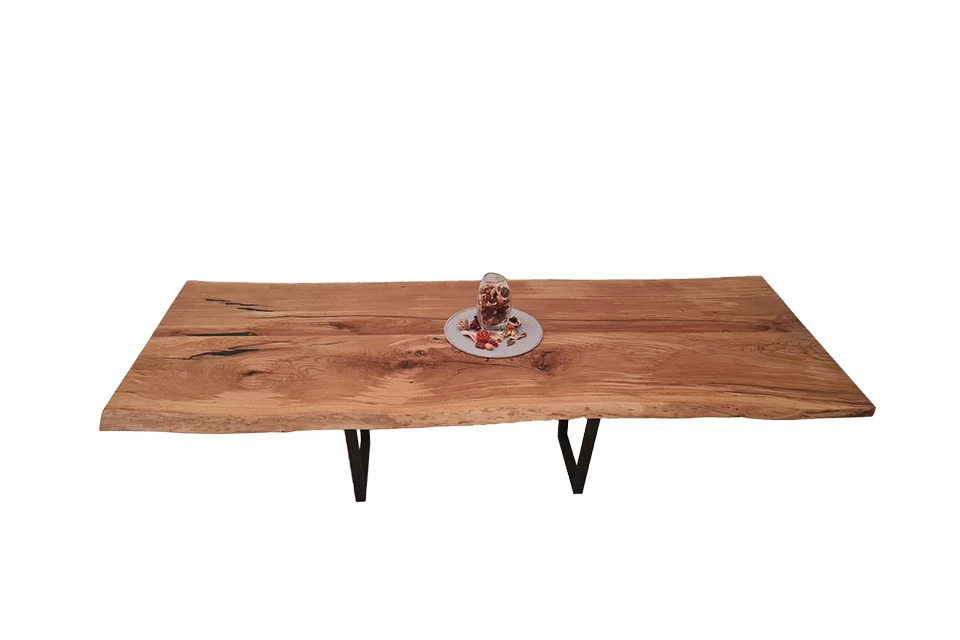 European Oak Dining Room Table Top LiVe Edge UV Lacquered (with Resin) 43mm By 1000mm By 2580mm 3 European Oak Dining Room Table Top LiVe Edge UV Lacquered (with Resin) 43mm By 1000mm By 2580mm