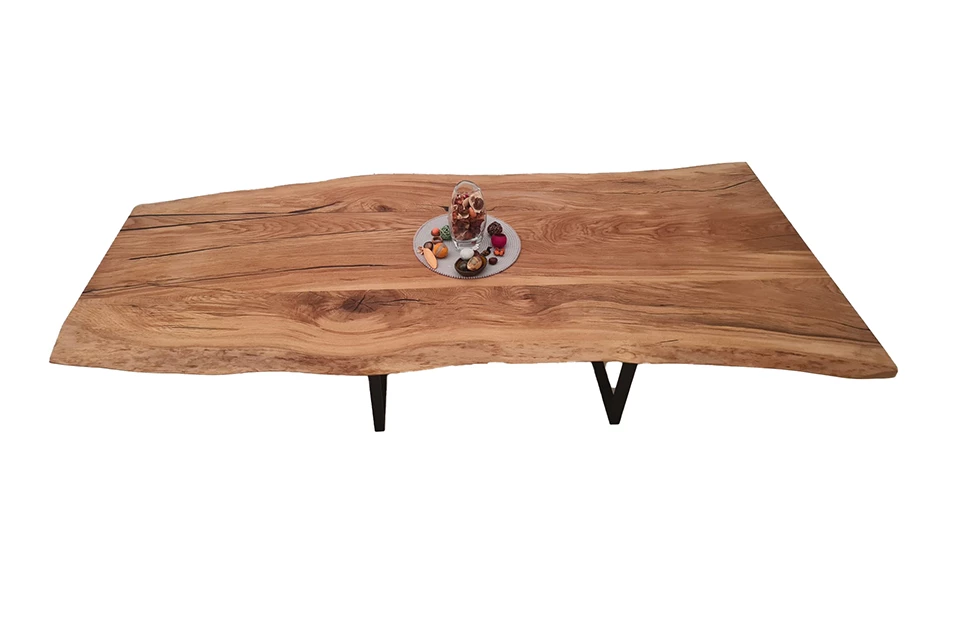 European Oak Dining Room Table Top LiVe Edge UV Lacquered (with Resin) 43mm By 1170mm By 2500mm 3 European Oak Dining Room Table Top LiVe Edge UV Lacquered (with Resin) 43mm By 1170mm By 2500mm