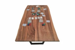 European Walnut Dining Room Table Top LiVe Edge UV Lacquered (with Resin) 35mm By 840mm By 1470mm